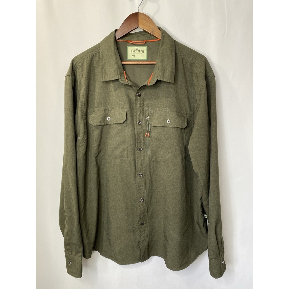 Lake & Trail Men's Tactical Shirt Size XL Fishing Outdoor Utility Camping Hiking
